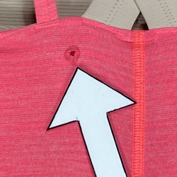 Lululemon Tank Top Women 4 Coral Run For Gold Built In Bra Athletic Run Yoga Gym - Picture 13 of 13